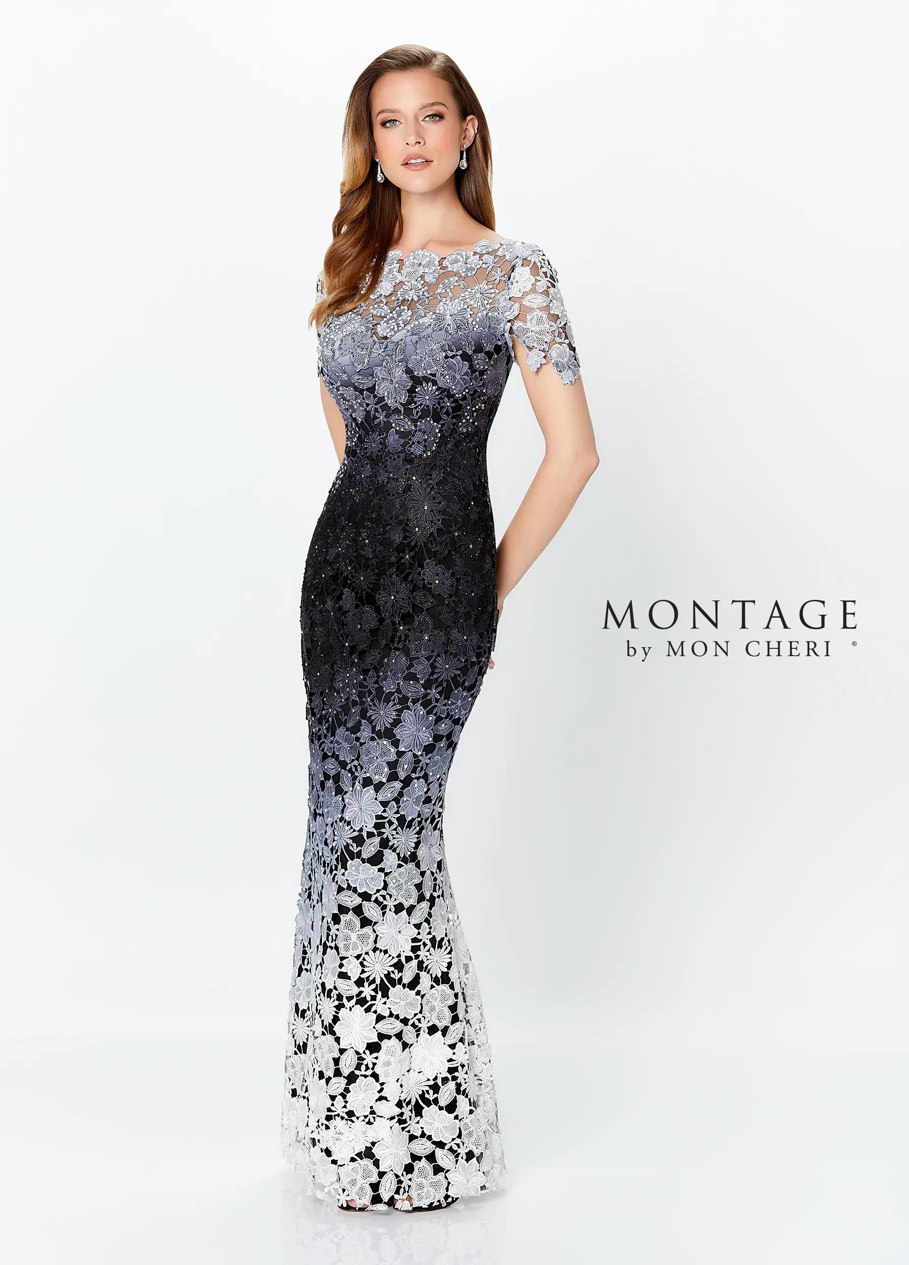 model is wearing a multicolored mothers dress