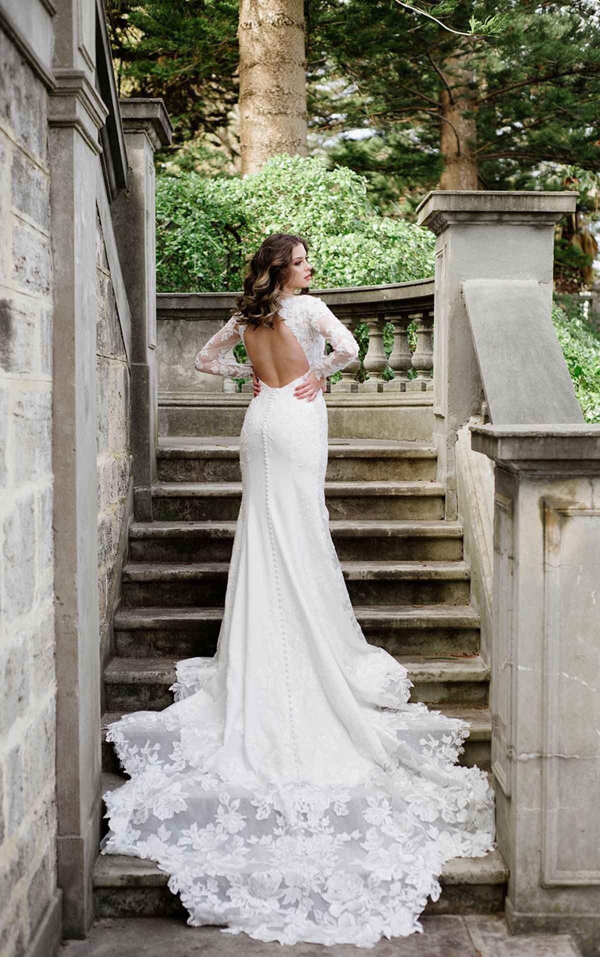 martina liana long sleeve lace dress