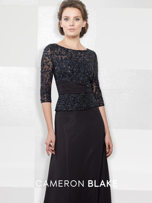 formal dress with jean jacket Cameron Blake 28650 Dress main image 1