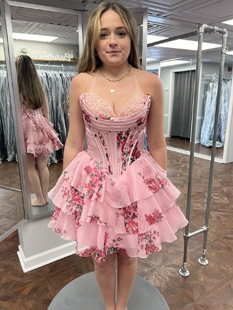 Sherri Hill 57296 #1 Pink Print thumbnail