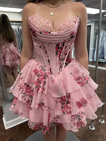 Sherri Hill 57296 #0 Pink Print thumbnail