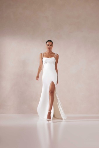 Adore by Justin Alexander 11383X(no slit) Lucienne #4 Ivory thumbnail