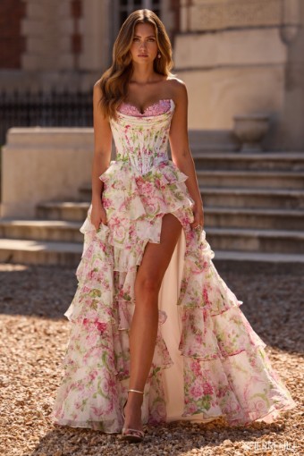 Sherri Hill 57693 #0 Ivory/Pink/Green Print thumbnail