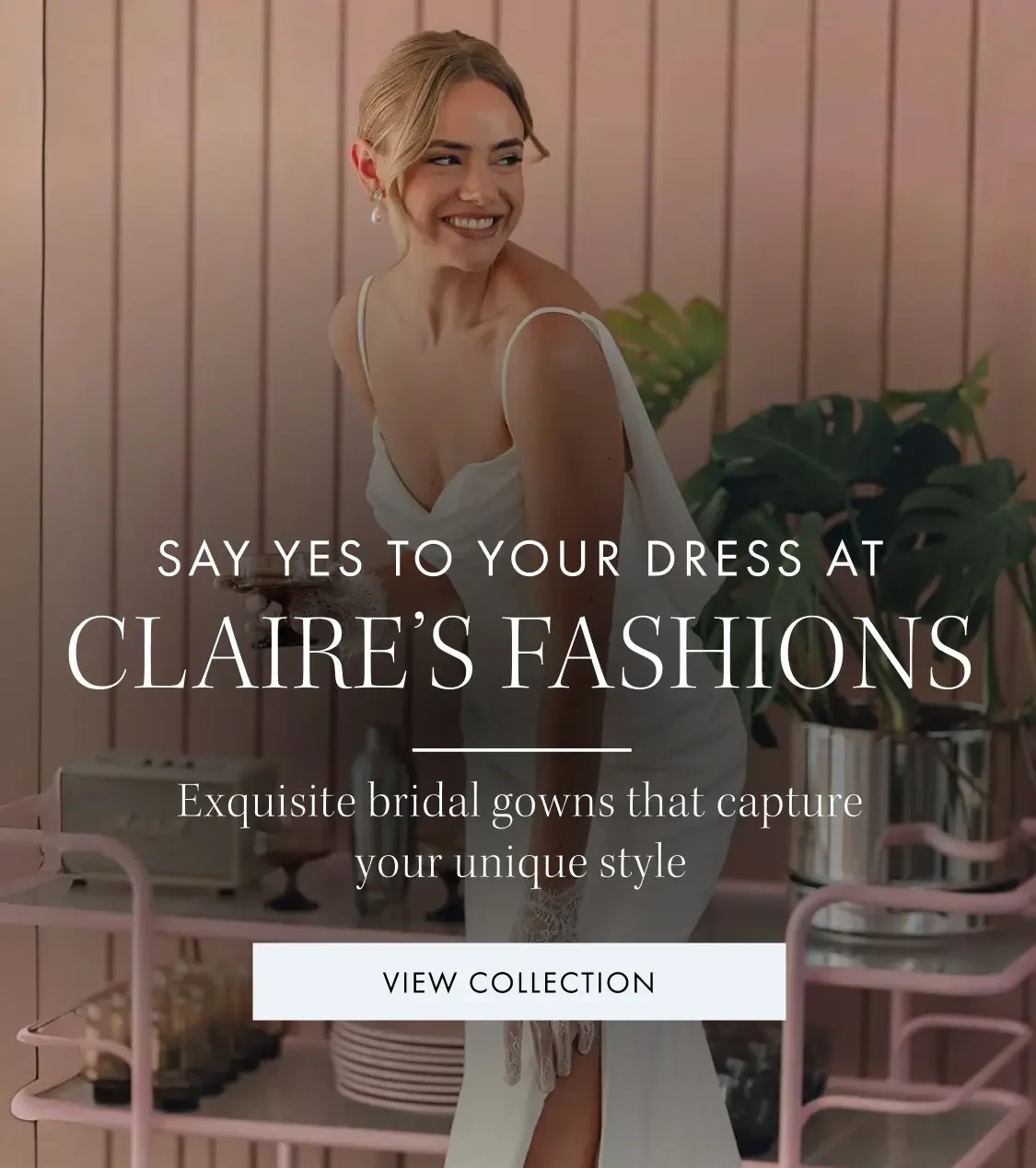 say yes to your dress at claire's fashions banner spring 2026